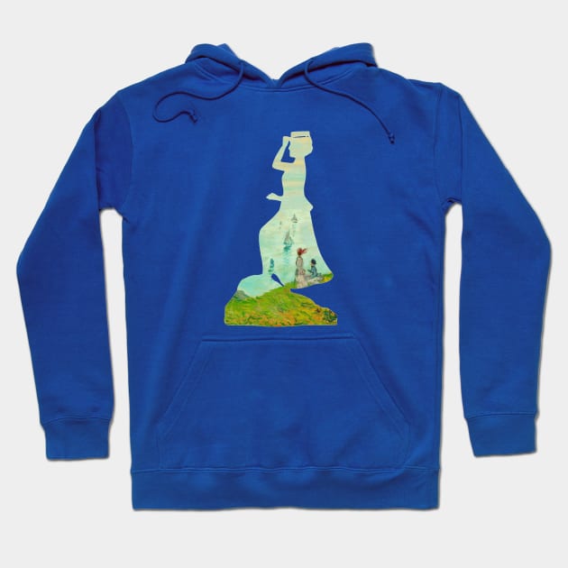 Victorian watercolor sailboat silhouette Hoodie by chmdance